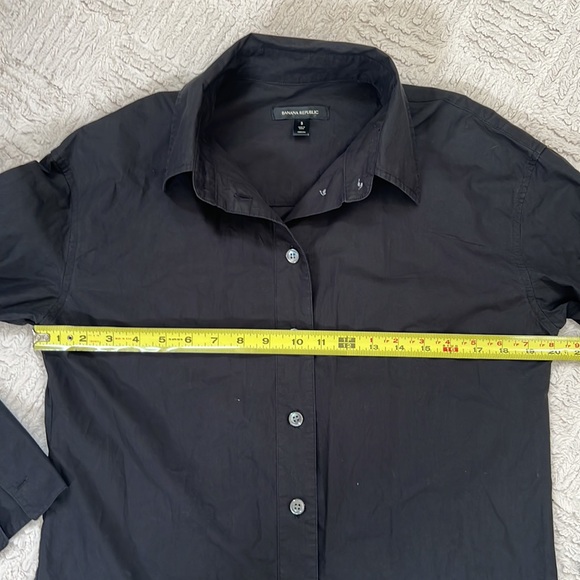 Banana Republic button down long sleeve classic shirt dress in black Size Small - Picture 11 of 16